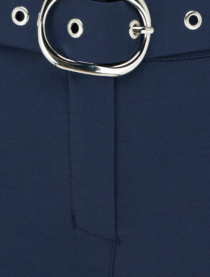 Pantalon droit ceinturé - Marine - 3