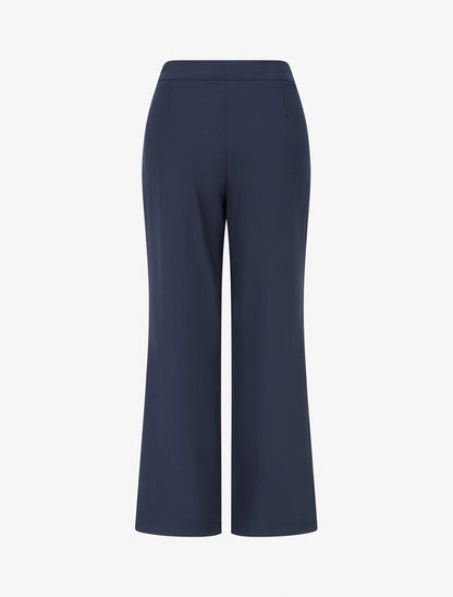 Pantalon droit à fermeture boutonnée sur les côtés - Marine - 2