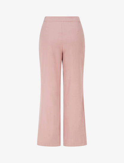 Pantalon droit à fermeture boutonnée sur les côtés - Rose - 2