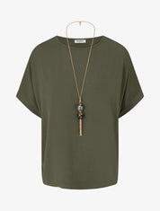 Top uni à manches courtes - Kaki - 1