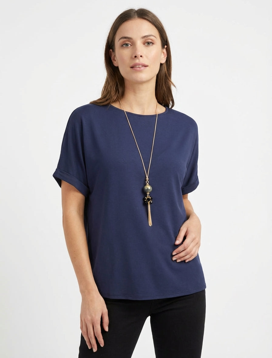Kurzärmeliges Top - Marine