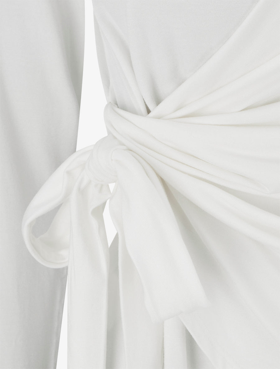 Top uni à col cache-coeur - Blanc - 3