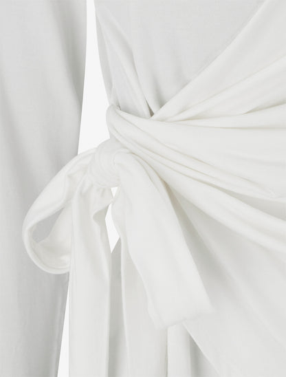 Top uni à col cache-coeur - Blanc - 3