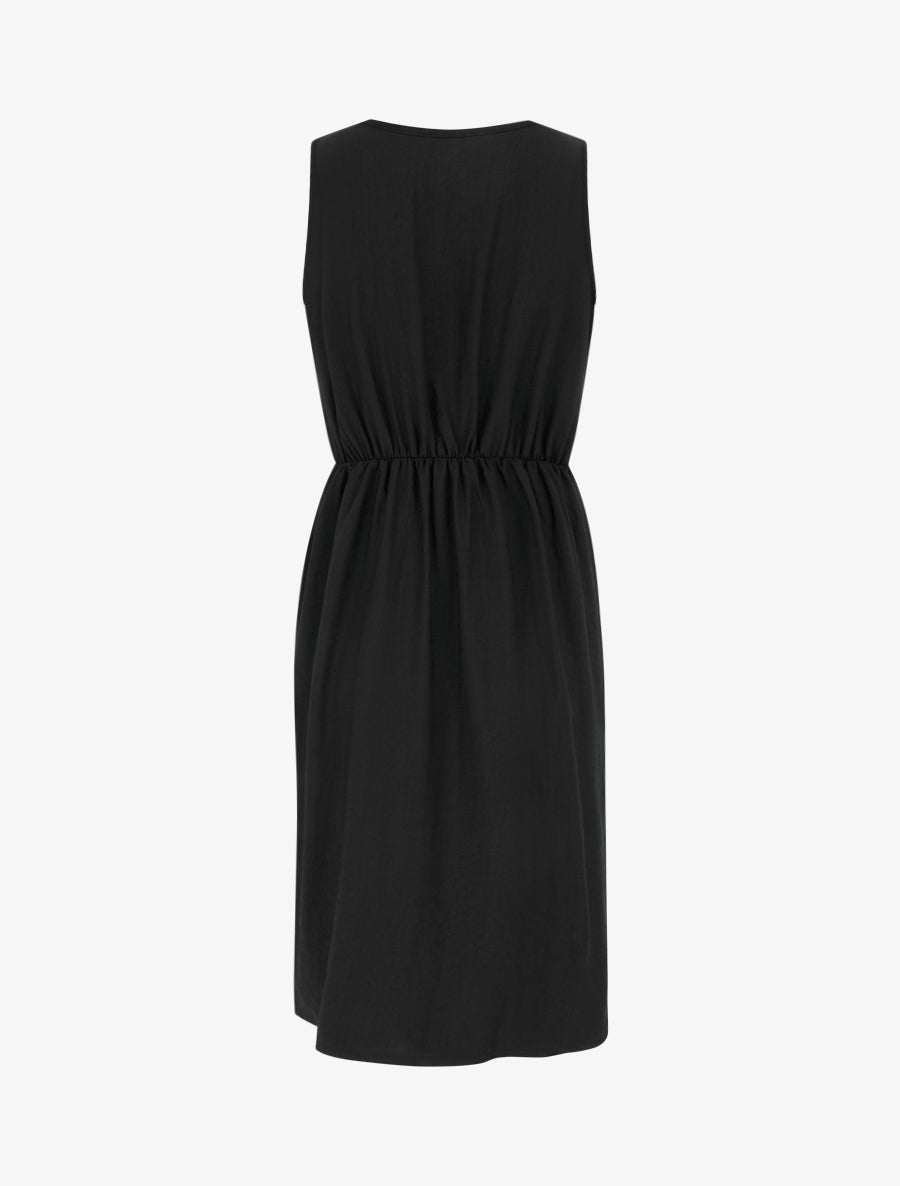 Robe longue unie à chaînette - Noir - 2