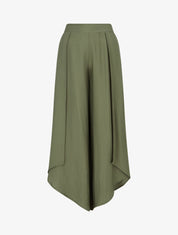 Pantalon ample à bords asymétriques - Kaki - 1