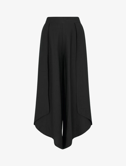Pantalon ample à bords asymétriques - Noir - 1