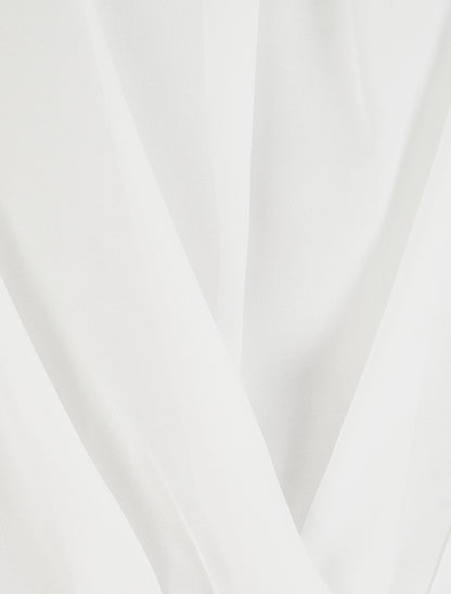 Top en voile effet drapé - Blanc - 3