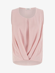 Top en voile effet drapé - Rose - 1