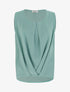 Top en voile effet drapé - Turquoise - 1