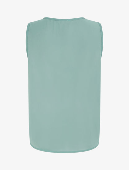Top en voile effet drapé - Turquoise - 2