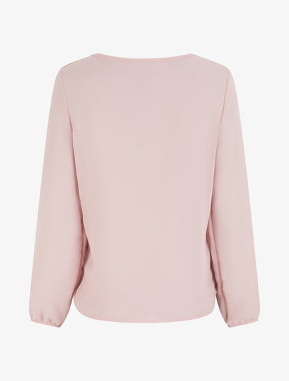 Blouse en voile à effet drapé - Rose - 2