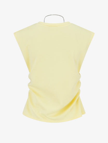 Top sans manches à côtés froncés - Jaune - 2