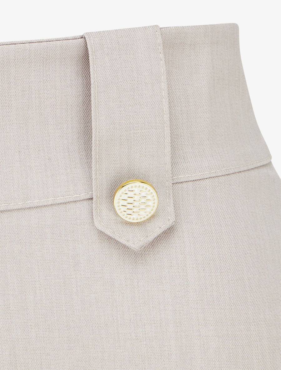 Jupe mi-longue à boutons décoratifs - Taupe clair - 3