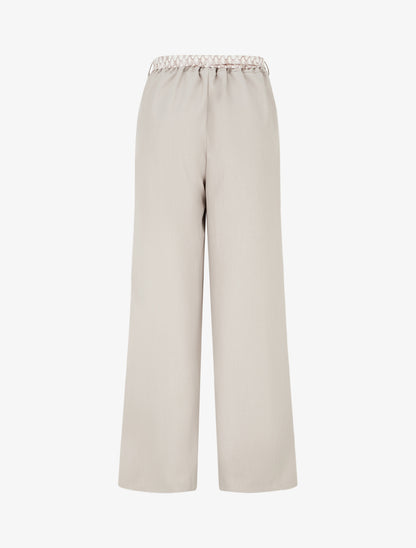 Pantalon ample uni et ceinturé - Taupe clair - 2