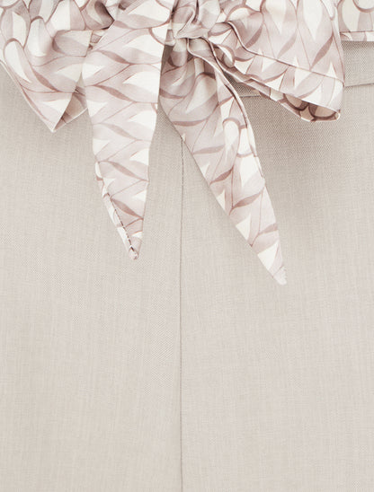 Pantalon ample uni et ceinturé - Taupe clair - 3