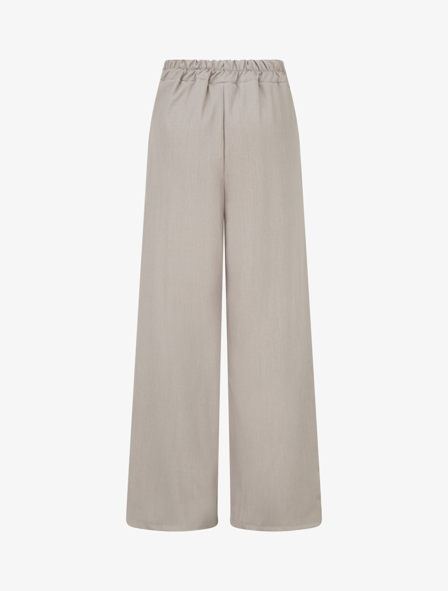 Pantalon ample à sangle et boutons - Taupe - 2