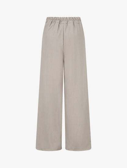 Pantalon ample à sangle et boutons - Taupe - 2