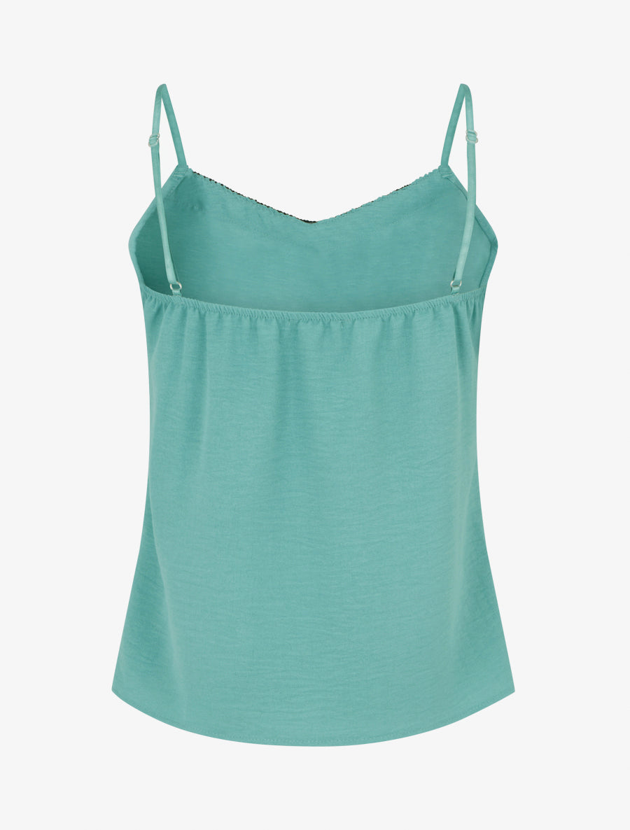 Caraco à col V brodé - Vert d&