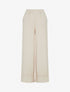 Pantalon ample à bords brodés - Beige - 1