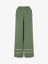 Pantalon ample à bords brodés - Kaki - 1