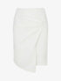 Jupe droite en suédine effet torsadé - Blanc - 1