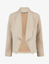Veste en suédine droite à col châle - Beige - 1