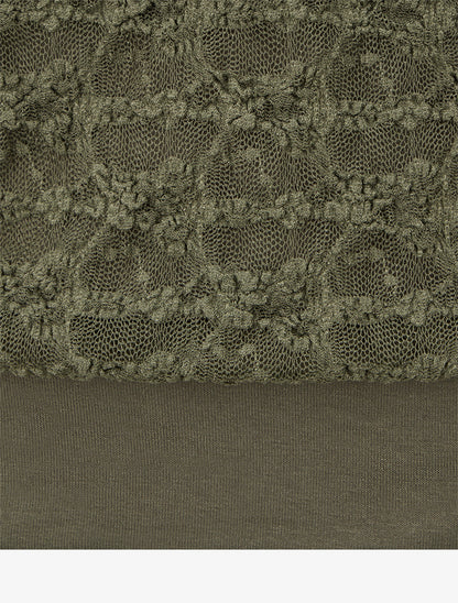 Top boule en dentelle - Kaki - 3