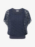 Top boule en dentelle - Marine - 1