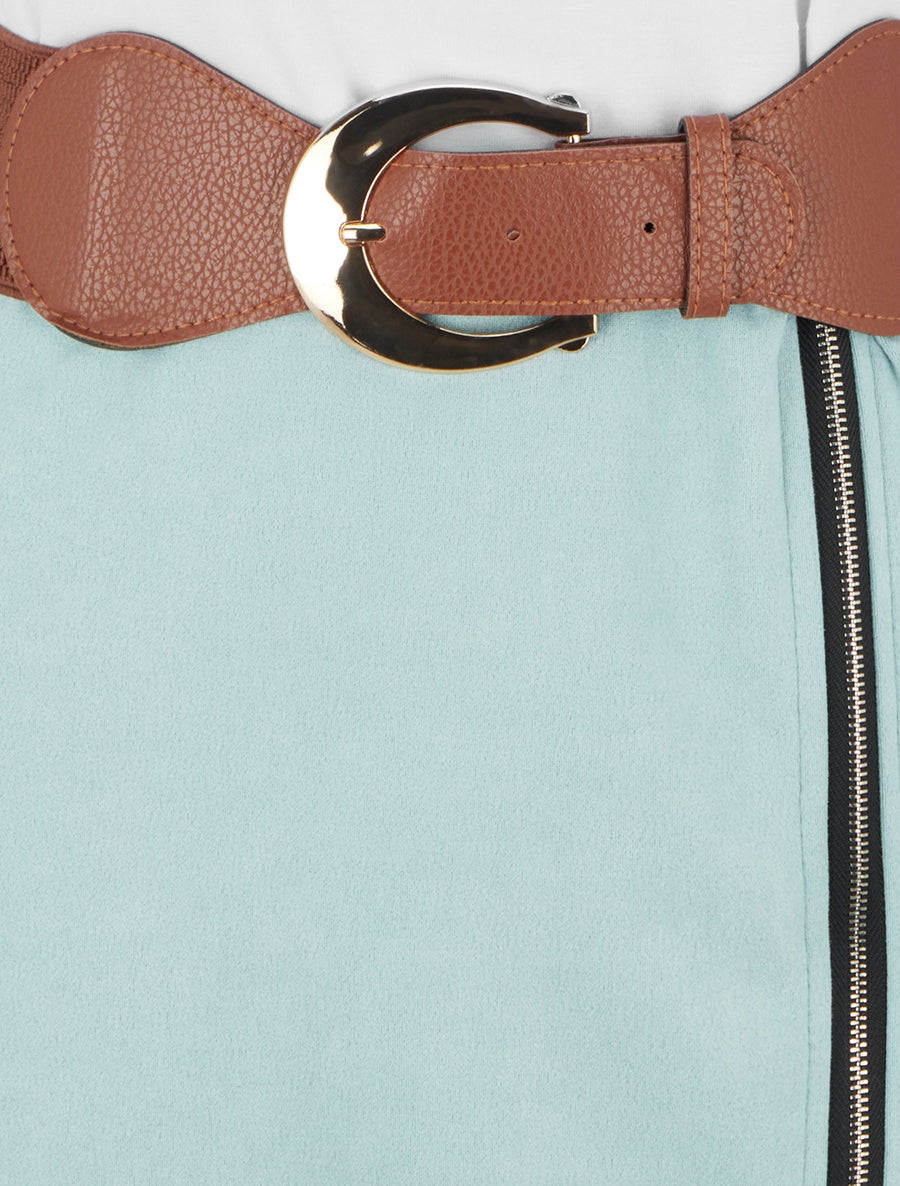 Robe bimatière à zip - Vert d&