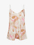 Caraco satiné imprimé abstrait - Beige - 1