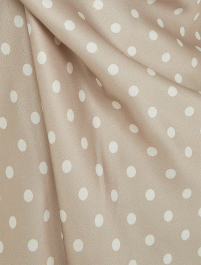Caraco satiné imprimé à pois - Beige - 3