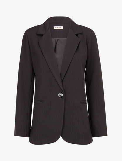 Veste basique cintrée à 1 bouton - Noir - 1