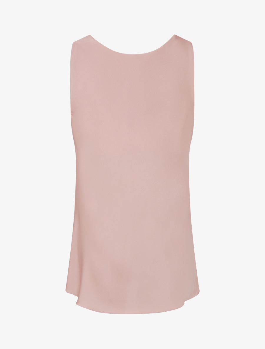 Top satiné sans manches col bénitier - Vieux rose - 2