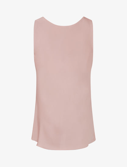 Top satiné sans manches col bénitier - Vieux rose - 2