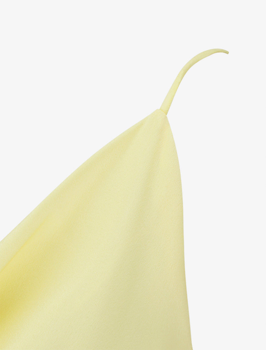 Caraco satiné à col bénitier - Jaune pâle - 3