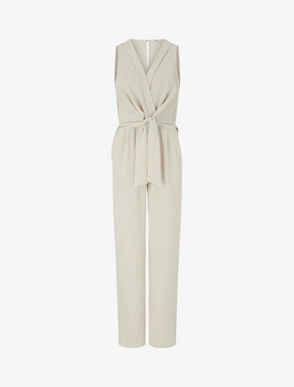 Combinaison sans manches à col cache-coeur - Beige - 1