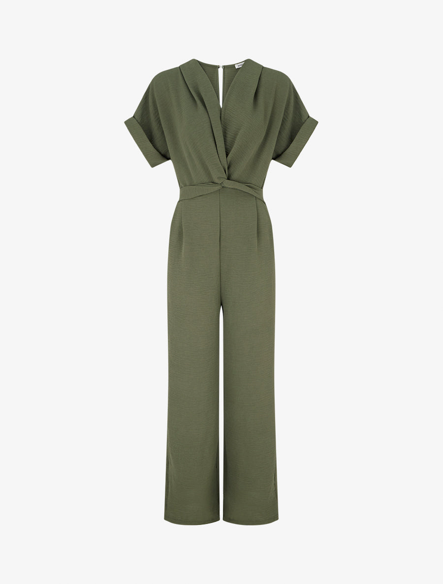 Combinaison unie à manches courtes - Kaki - 1
