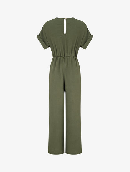 Combinaison unie à manches courtes - Kaki - 2