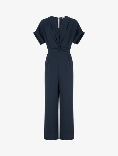 Combinaison unie à manches courtes - Bleu nuit - 1