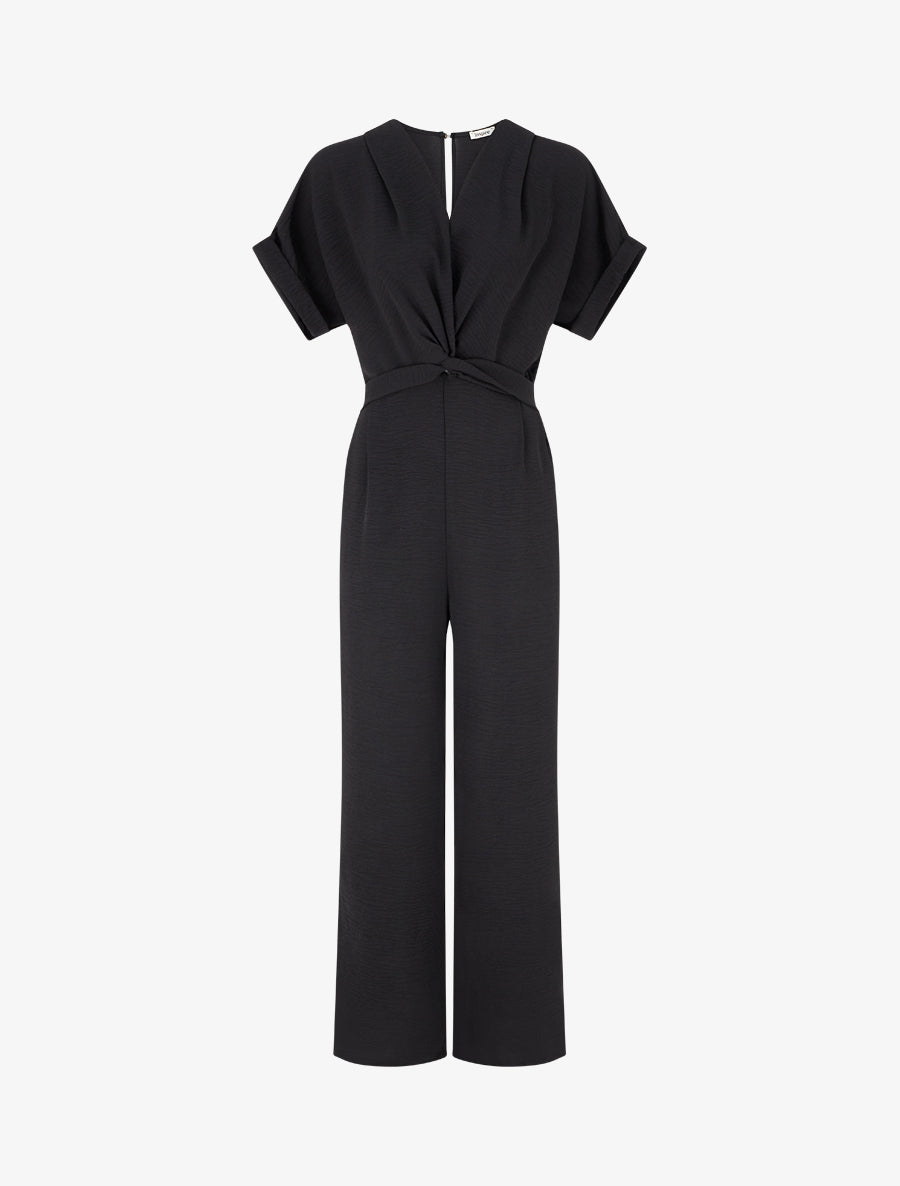 Combinaison unie à manches courtes - Noir - 1