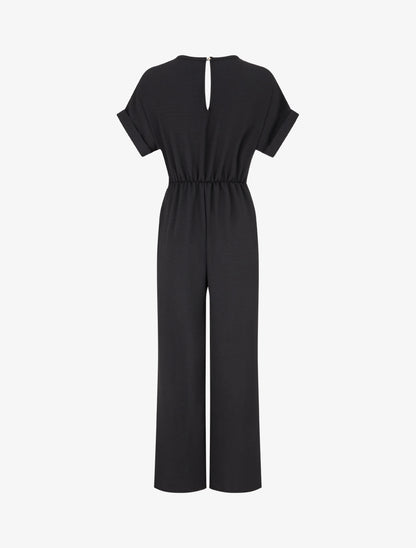 Combinaison unie à manches courtes - Noir - 2