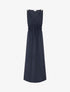 Robe longue évasée à bretelles perlées - Marine - 1