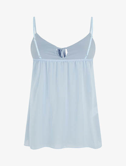 Caraco uni en voile - Bleu ciel - 2