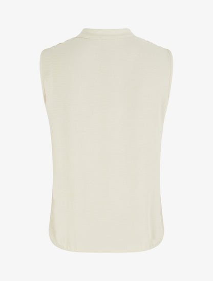 Top sans manches à détail brodé - Beige - 2