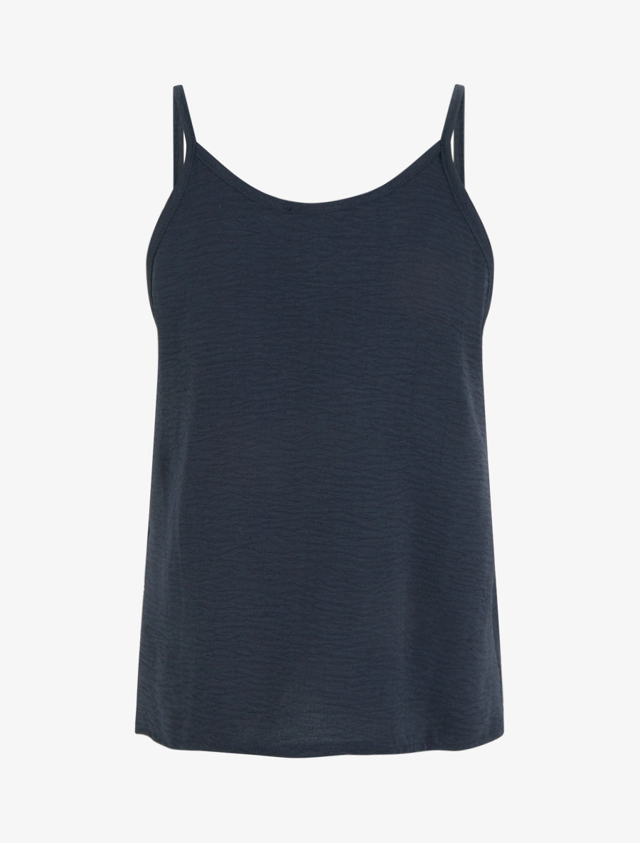 Caraco à boutons décoratifs et broderie - Bleu nuit - 2