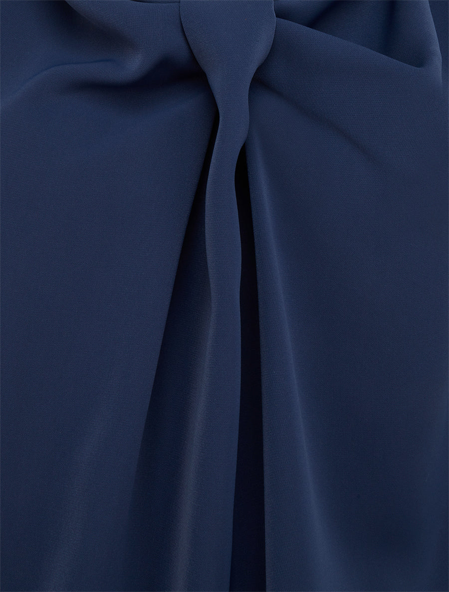 Top droit uni à col V - Marine - 3