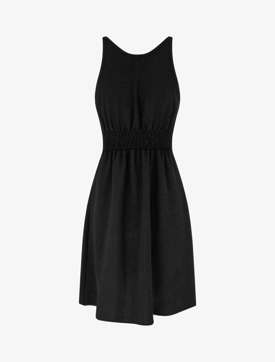 Robe évasée à bretelles bijoux - Noir - 2