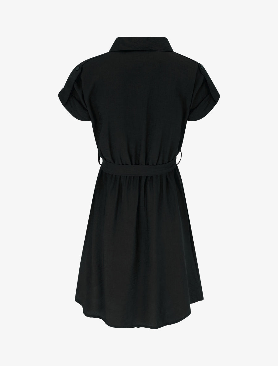 Robe chemise à manches courtes - Noir - 2