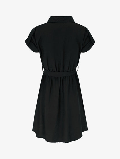 Robe chemise à manches courtes - Noir - 2
