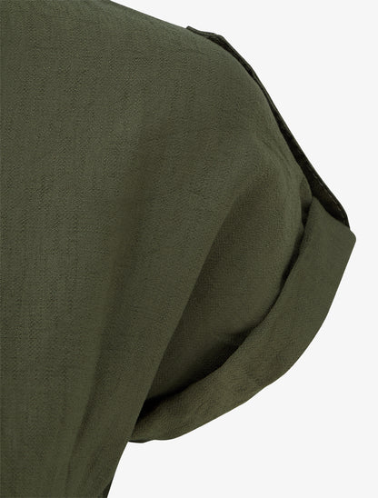 Robe chemise à manches courtes - Kaki - 3